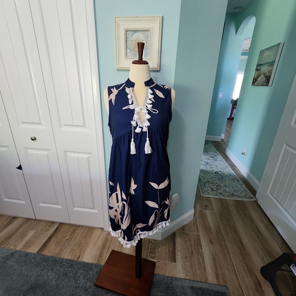 NWT CupShe Navy Casual Dress/Swimsuit Coverup Medium - Picture 1 of 10